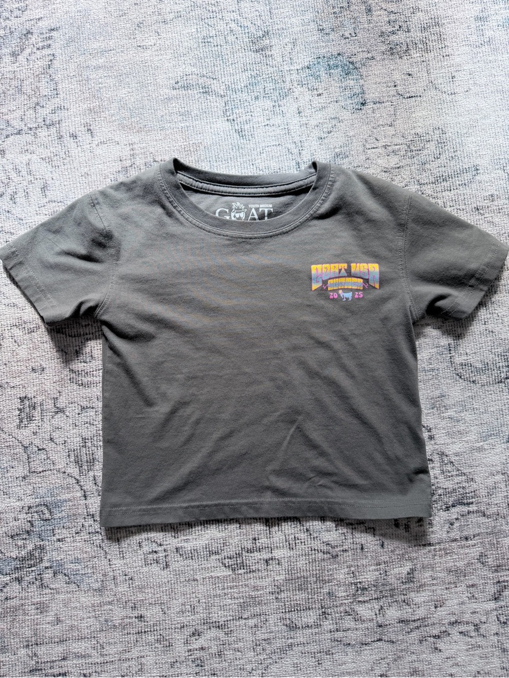 GOAT Kids' Short Sleeve Charcoal Graphic Tee